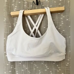 White Lululemon Energy Bra, Size 8